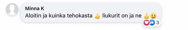 Asiakaspalaute: "Aloitin ja kuinka tehokasta liukurit on ja ne"
