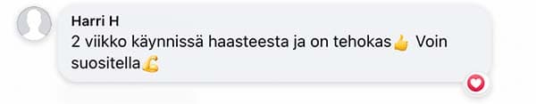 Asiakaspalaute: "2 viikko käynnissä haasteesta ja on tehokas Voin suositella"
