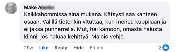 Asiakaspalaute: "Keikkahommissa aina mukana. Kätsysti saa kahteen osaan. Välillä tietenkin v*tuttaa, kun menee kuppilaan ja ei jaksa punnerrella. Mut, hei kamoon, omasta halusta kiinni, jos haluaa kehittyä. Mainio vehje."