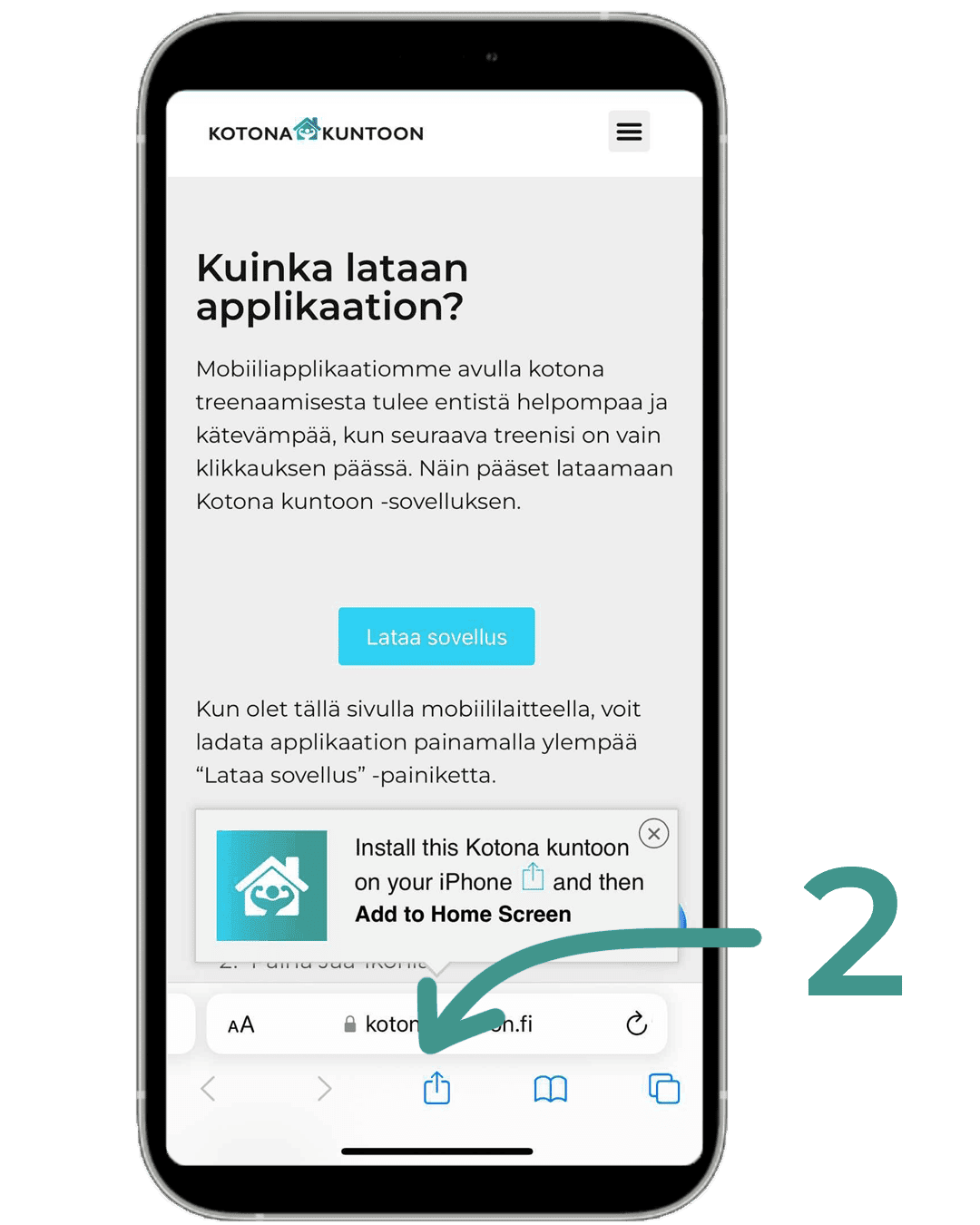 iOS: Jaa-painike Safarissa